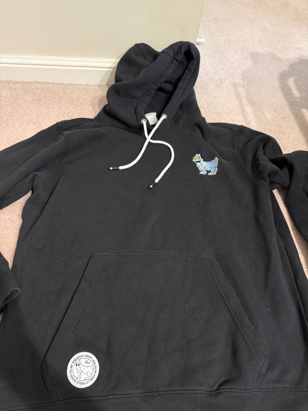 Black Men's GOAT Pullover Hoodie